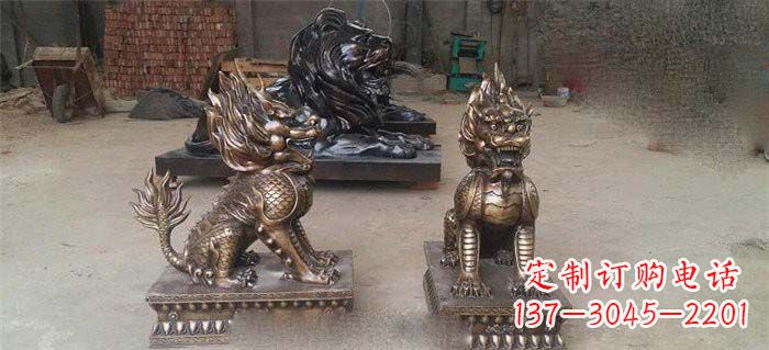 益阳独特精美的麒麟铜雕塑