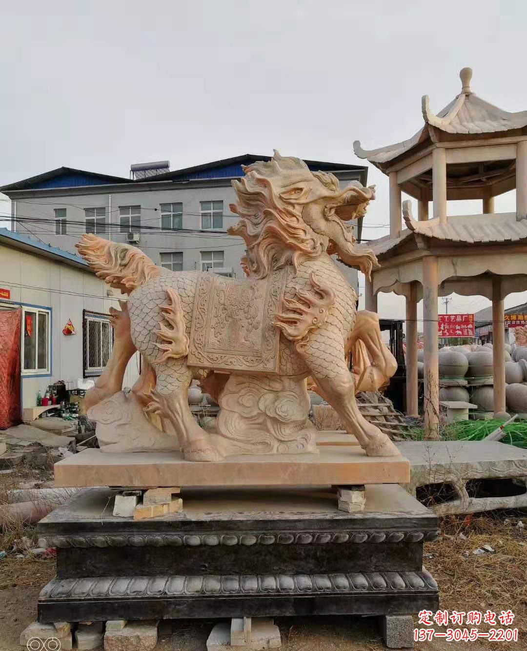 益阳麒麟石雕,中领雕塑独特定制