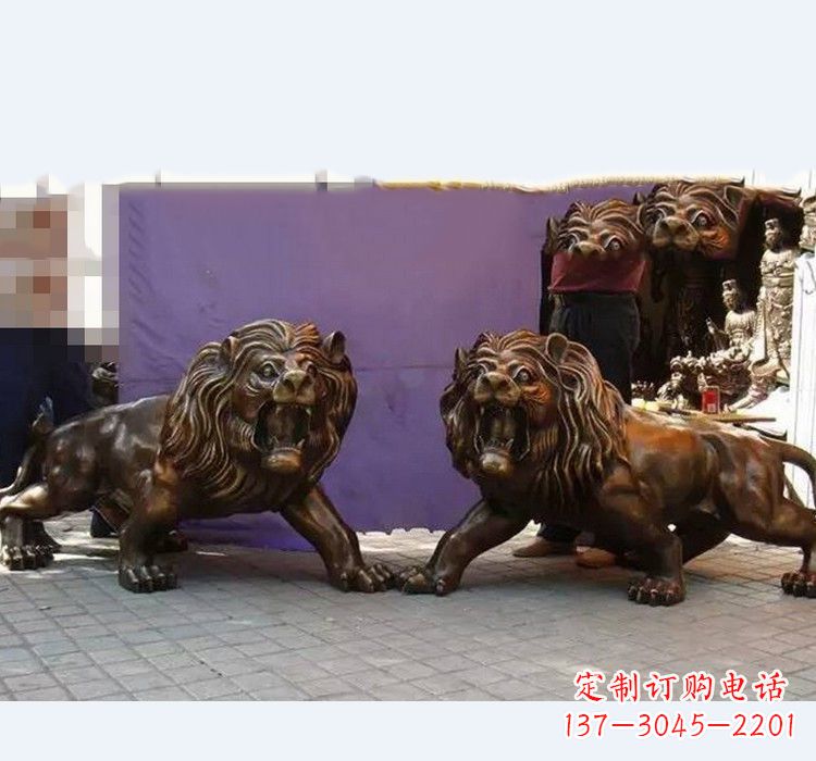 益阳中领雕塑精心打造的正宗西洋狮子铜雕,表面…