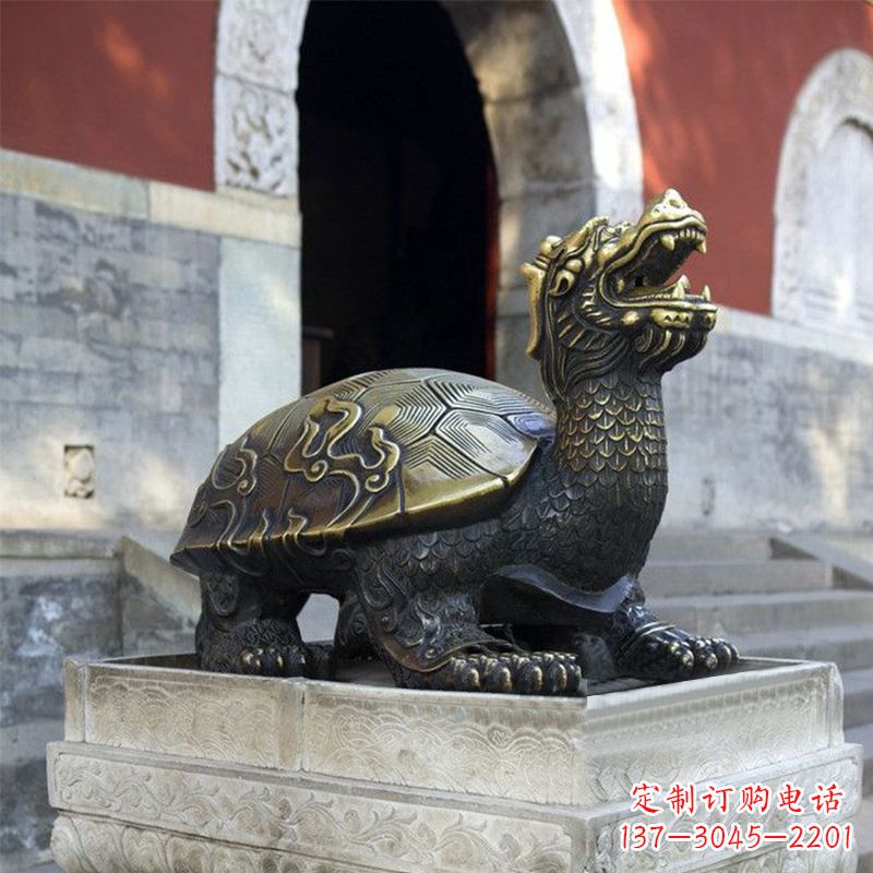 益阳弥勒佛坐赑屃雕塑-寺庙大门神兽动物雕塑