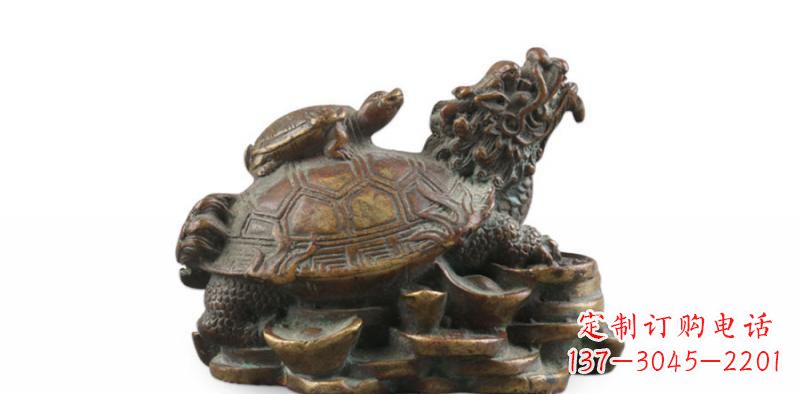 益阳雕塑非凡,铜雕龙龟母子精美