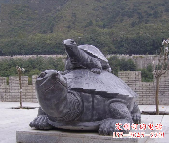益阳中领雕塑母子乌龟公园石雕