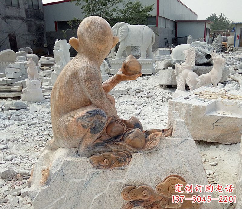 益阳精美猴子石雕,带来浓浓的节日气息