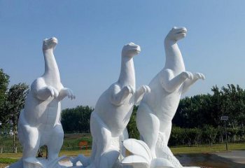 益阳百年恐龙，白玉雕塑景观邀您共赏