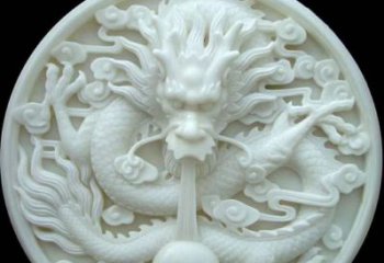 益阳汉白玉雕刻龙头摆件，悠然吟诗引领风尚