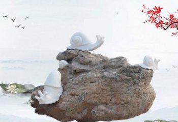益阳高雅而令人惊叹的汉白玉蜗牛雕塑
