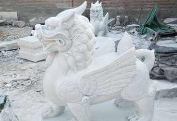 益阳品质卓越的汉白玉独角兽雕塑