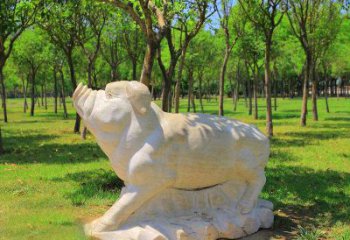 益阳传统十二生肖精美手工猪石雕动物雕塑