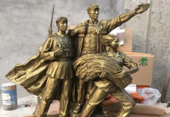 益阳中领雕塑精心打造的红军战士铜雕