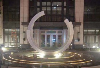 益阳不锈钢半圆环雕塑，装饰空间增添品位