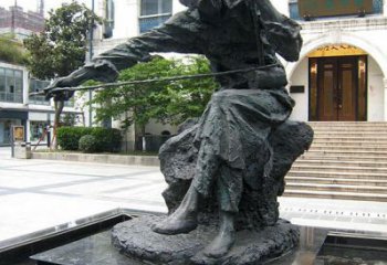 益阳荣耀音乐家，华彦钧拉二胡雕塑-音乐学院园…