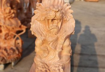 益阳象征力量的汇丰狮子红石雕