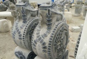 益阳古韵深远，金蟾抱鼓石仿古门墩雕塑