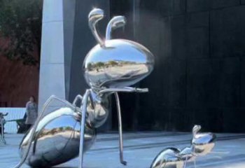 益阳不锈钢蚂蚁雕塑，抛光镜面，精致精美
