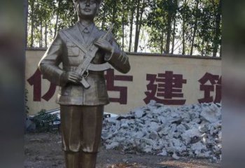 益阳精美纪念，战士铜雕——中领雕塑