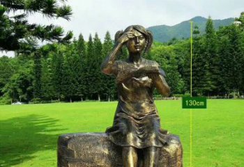 益阳精美的女孩铜雕塑，展现活力与青春