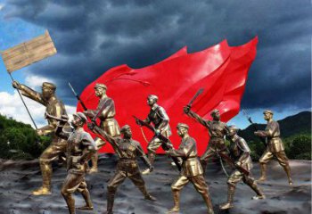 益阳纪念伟大革命先烈的红军雕塑