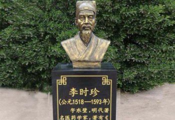益阳高贵典雅的李时珍肖像铜雕