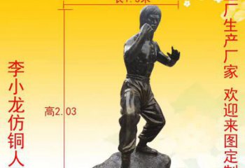 益阳杰出人物李小龙铜雕塑