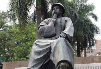 益阳精美静谧——林则徐坐姿铜雕塑