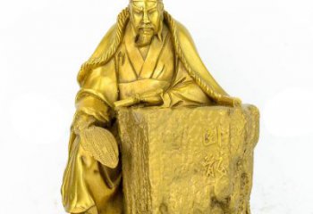 益阳精致细腻的诸葛亮鎏金雕塑