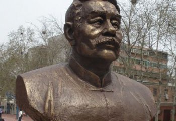 益阳鲁迅胸像名人铜雕是中领雕塑公司定制的一款…