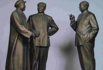 益阳标题:伟人朱德毛主席铜雕——传承毛主席精神