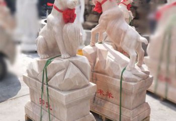 益阳卯兔·晚霞红12生肖石雕兔雕塑