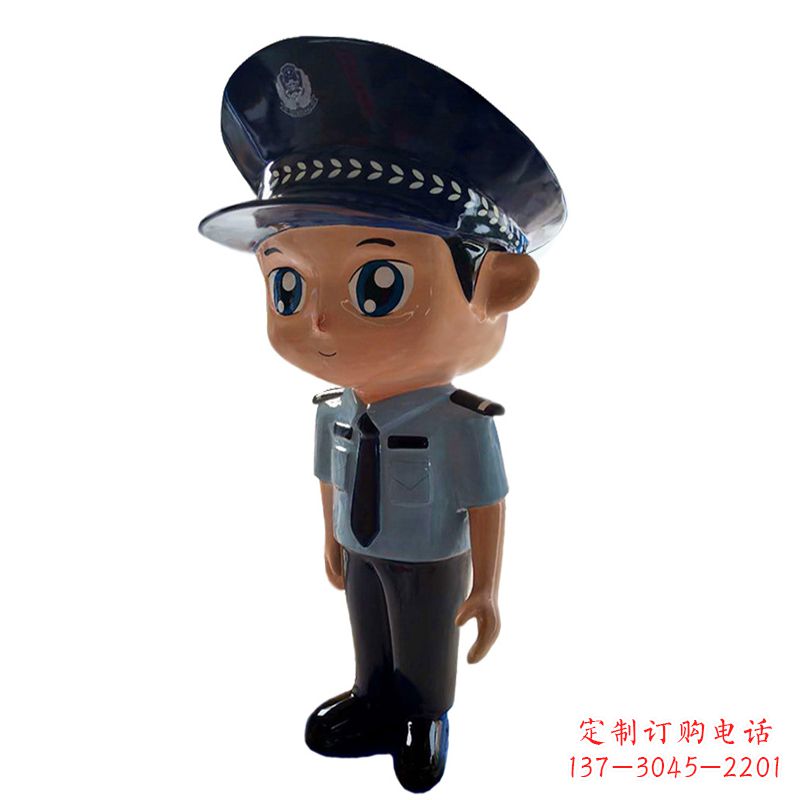 益阳全新警察玻璃钢卡通雕塑