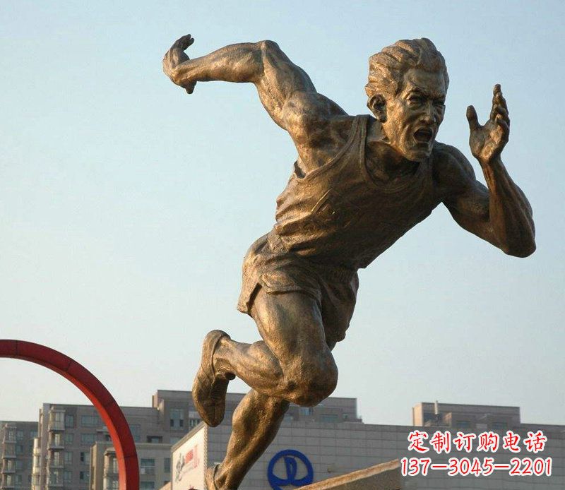 益阳把运动热情融入铜雕-男人雕塑