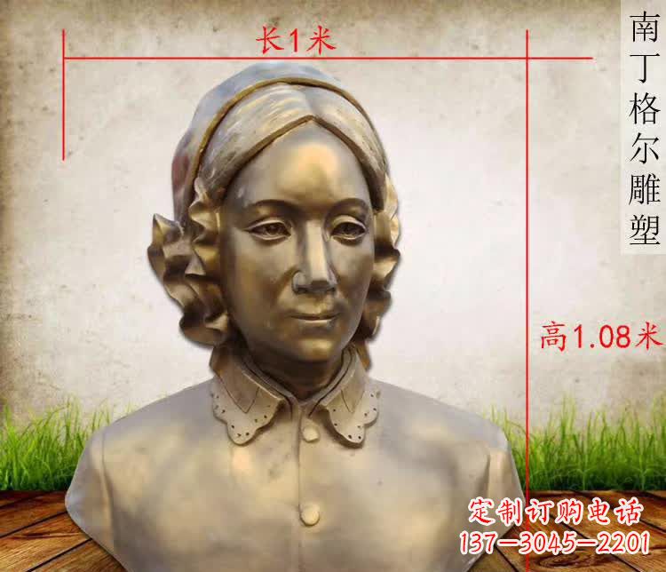 益阳精雕细琢,南丁格尔胸像铜雕塑