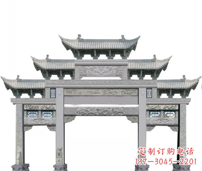 益阳中领雕塑定制式牌坊石雕
