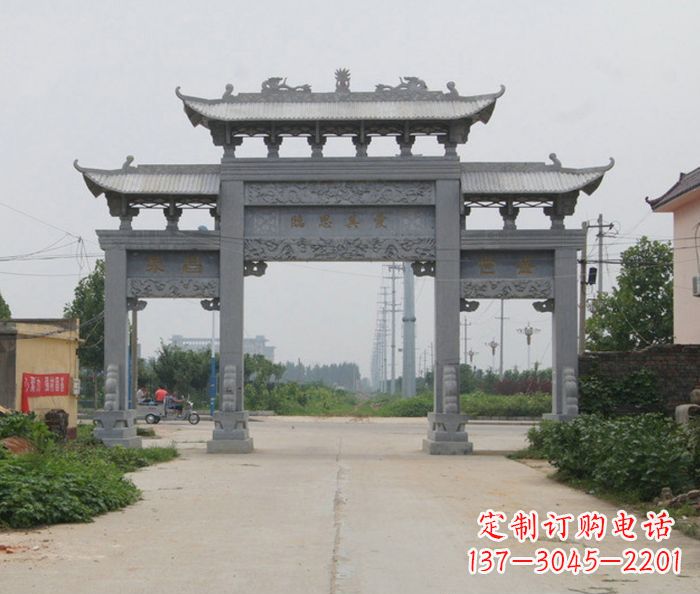 益阳艺术雕塑牌坊精美装饰农村的美丽