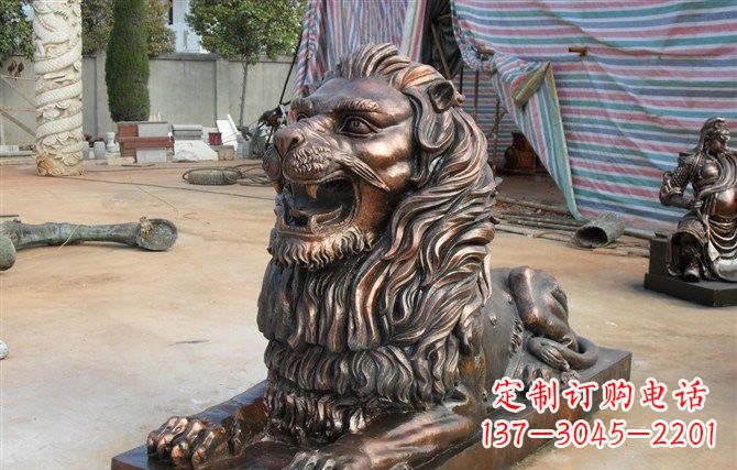 益阳汇丰狮子铜雕,体现高贵气质