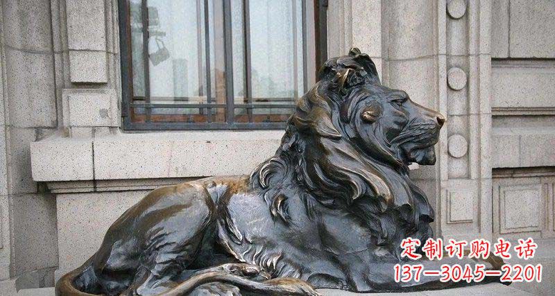 益阳心动不如行动,西洋狮子铜雕真实还原精美