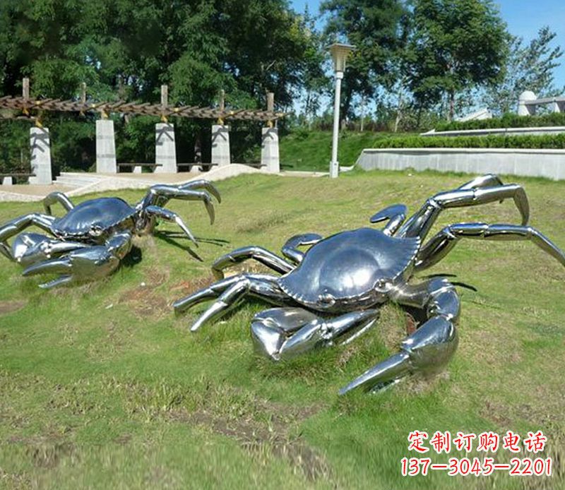 益阳精美不锈钢螃蟹雕塑