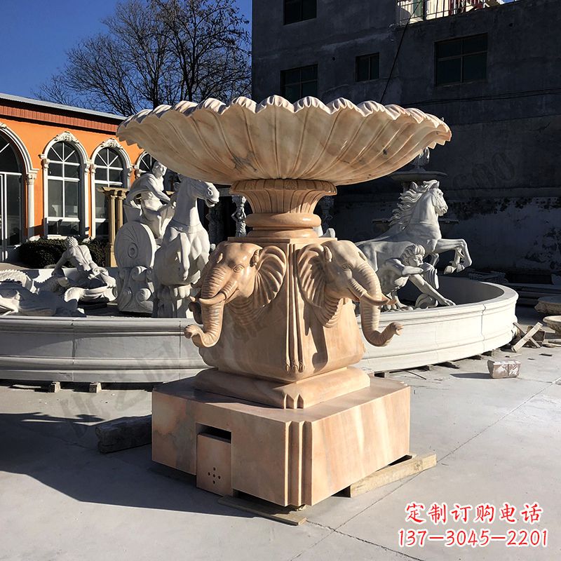 益阳喷水大象喷泉雕塑