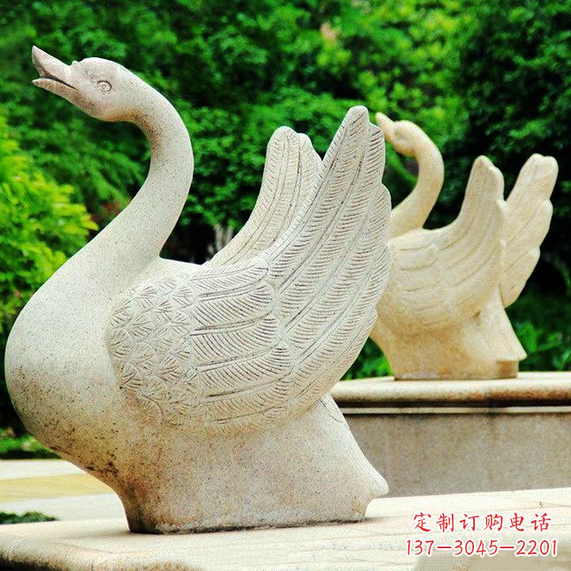 益阳喷水天鹅砂岩雕塑