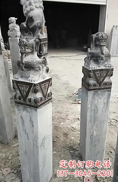 益阳精美的貔貅栓马桩雕塑