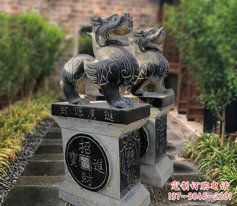 益阳貔貅石雕小区看门雕塑