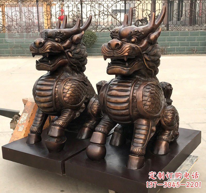 益阳高雅定制辟邪铜麒麟雕塑