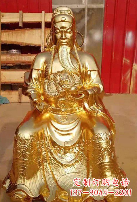 益阳传承经典,漆金关公神像雕塑