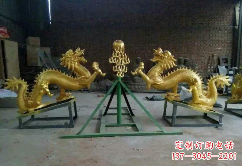 益阳享受经典,领略古老传统,精美特色的双龙戏珠铜雕