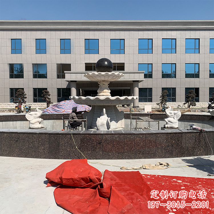益阳中领雕塑:招财石雕喷泉雕塑