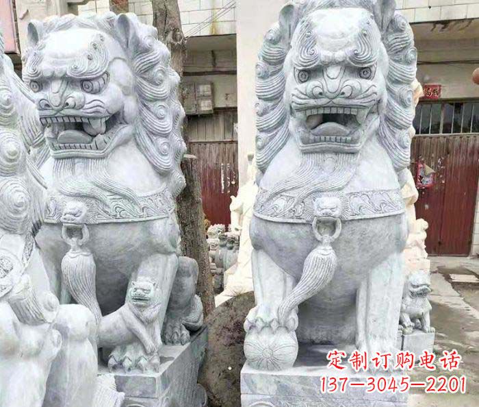 益阳象征力量的大理石狮子石雕