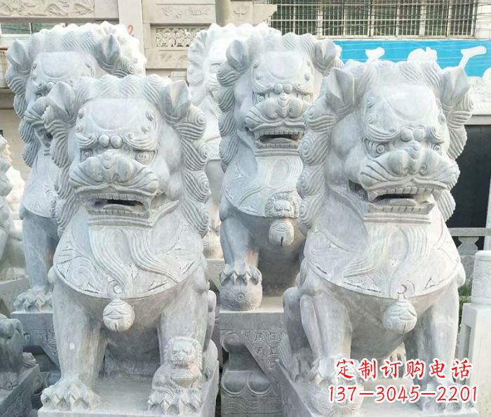 益阳企业景观装饰大理石狮子雕塑