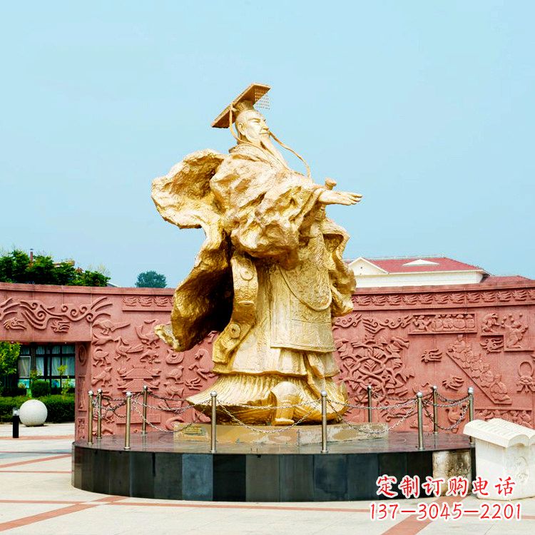益阳中领雕塑:秦始皇鎏金铜雕塑像