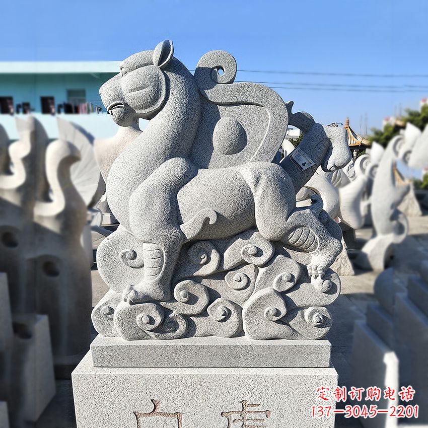 益阳精美动物雕塑——上古四神兽石雕之白虎