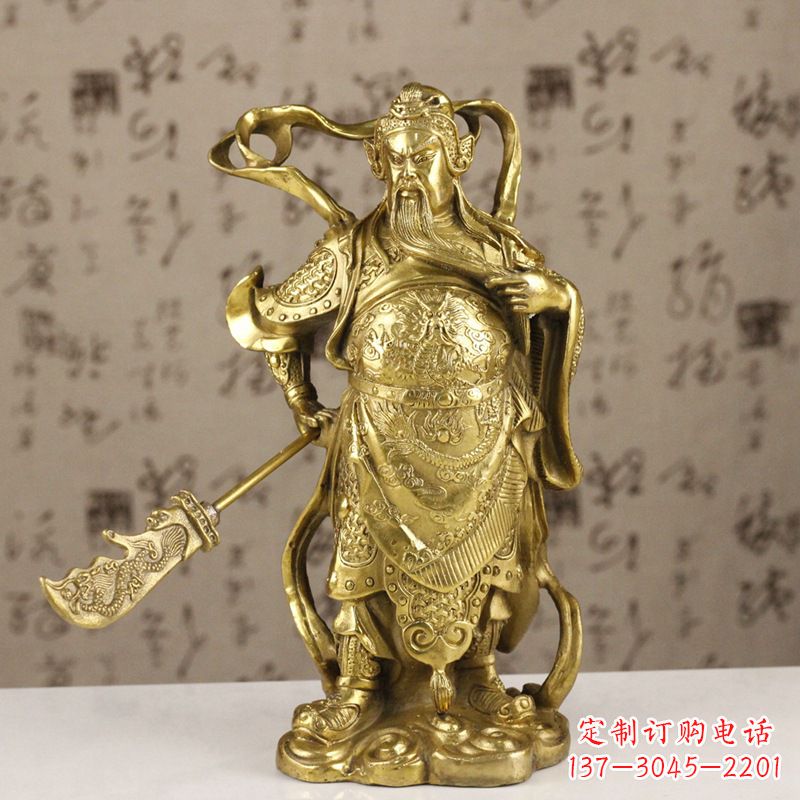 益阳中领雕塑|关羽铜像:令人惊叹的纯黄铜武财神