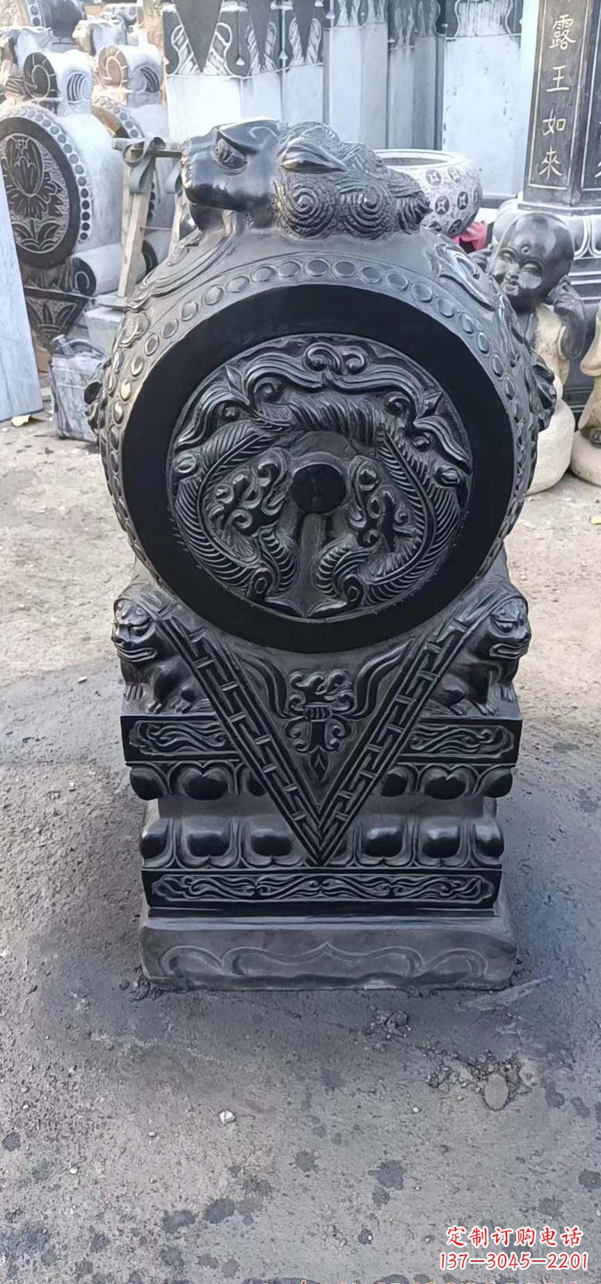 益阳门墩石雕,营造青石抱鼓石之美